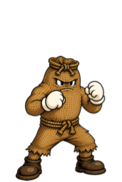 Burt, a burlap sack fighter