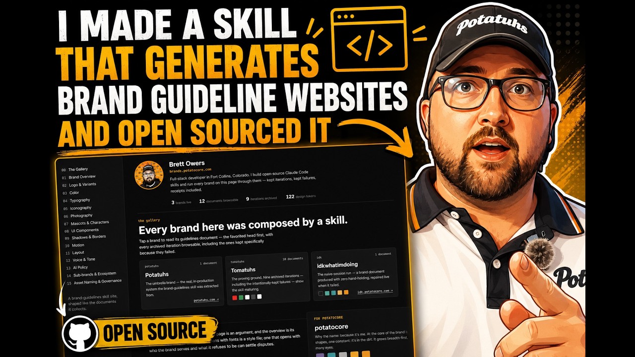 Thumbnail: I Made A Skill That Generates Brand Guideline Websites And Open Sourced It